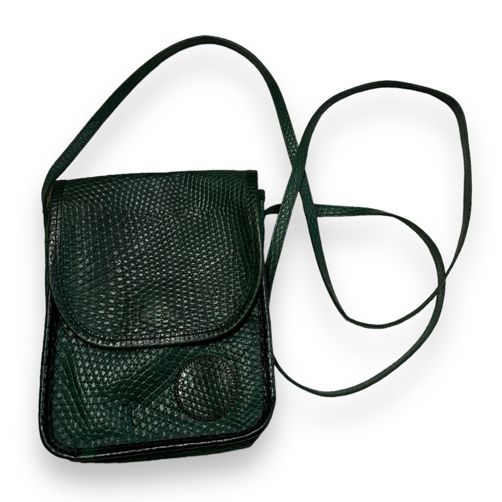 CARLOS FALCHI Green Leather Crossbody Bag